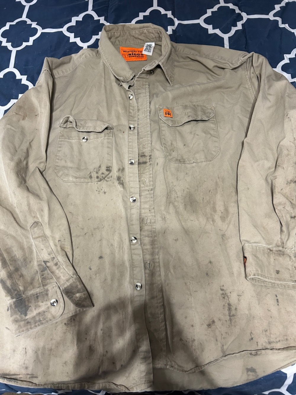Wrangler tan FR Utility Work Shirt